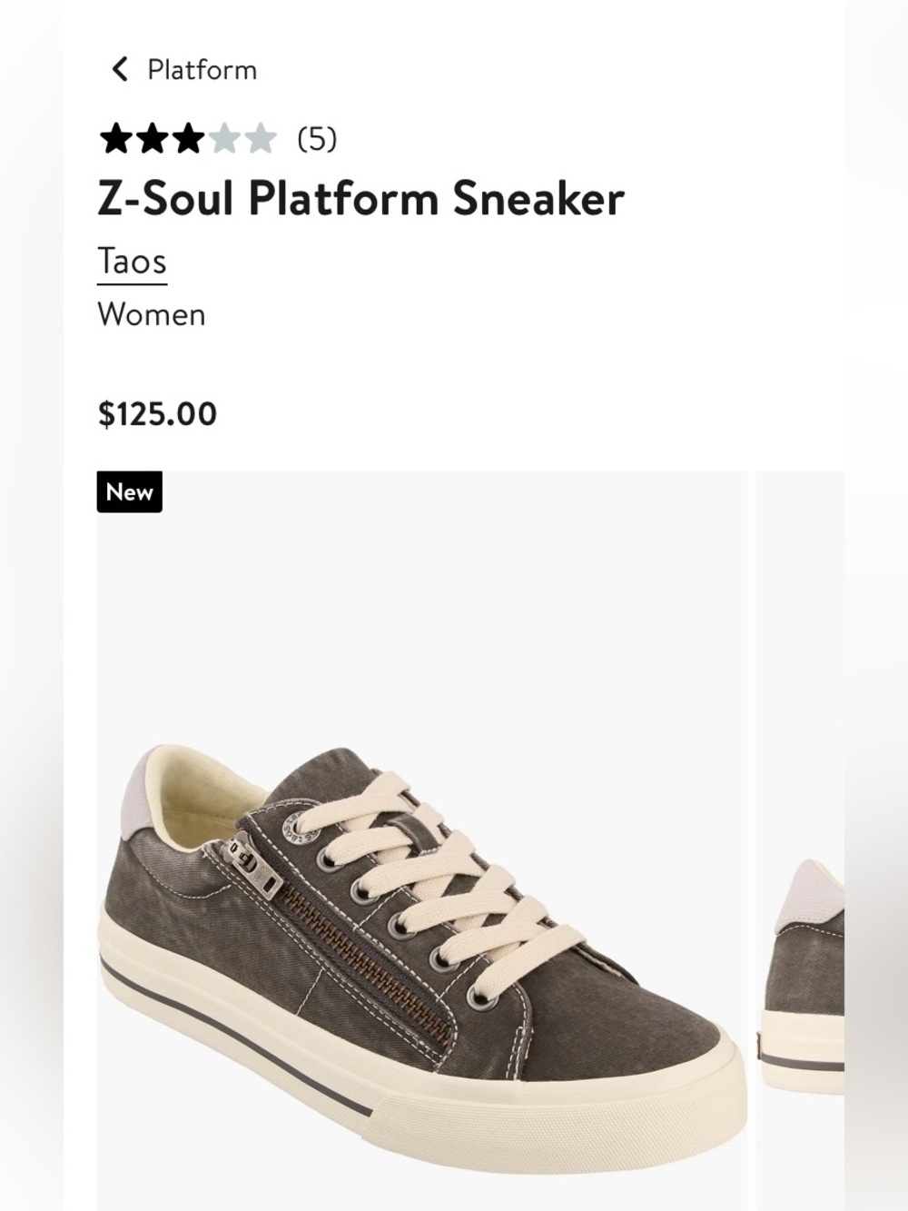 Taos Footwear NEW Z-Soul Platform Sneaker in Dark Taupe
